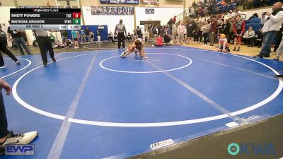 90 lbs Rr Rnd 5 - Rhett Powers, Tiger Trained Wrestling vs Mathias Aragon, Verdigris Youth Wrestling