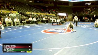 120 Class 1 lbs Cons. Round 3 - Andrew Garcia, St. Pius X (Kansas City) vs Xavier Myers, Lafayette County