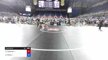 106 lbs Cons 32 #1 - Chevy Coleman, Louisiana vs Kyrian Perez, Oklahoma