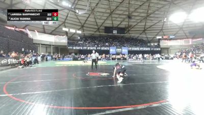 Girls 4A 115 lbs Cons. Round 3 - Alicia Tadema, North Creek (Girls) vs Larissa Barfknecht, South Kitsap (Girls)