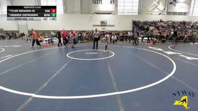 112 lbs Champ. Round 1 - Hendrix Ostrowski, Northern New York Wrestling Acadamy vs Tyler Degaugh Jr, Canandaigua Youth Wrestling Club