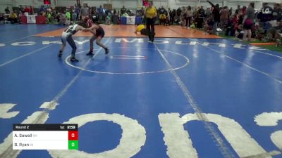 B-72 lbs Round 2 - Aris Sewell, OH vs Briggs Ryan, MI