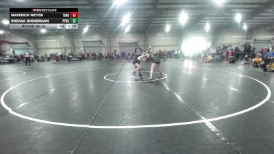120 lbs Round Of 16 - Maverick Weyer, Tonganoxie Wrestling Club vs Breana Buenemann, Palmyra Youth Wrestling Club