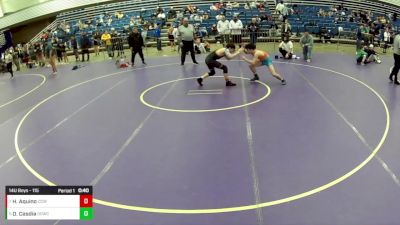 14U Boys - 115 lbs Cons. Round 3 - Dominic Casdia, Dirty Den Wrestling Club / Meriden Youth Wrestling vs Hayden Aquino, Cory Clark Wrestling