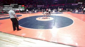 2A 120 lbs Quarterfinal - Aiden Larsen, Yorkville (Y. Christian) vs Kannon Judycki, Elmhurst (IC Catholic)