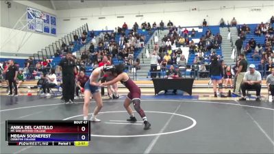 117 lbs Quarterfinal - Anika Del Castillo, Mt. San Antonio College vs Megan Sognefest, Cerritos College