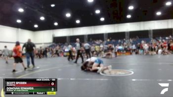 155 lbs Quarterfinal - Scott Spoden, Palmetto vs Donovan Edwards, School Of Hard Knocks