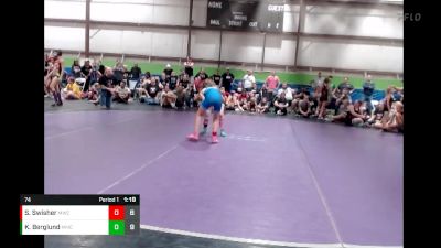 74 lbs Semis & 1st Wrestleback (8 Team) - Sadie Swisher, Mayhem WC Black vs Kenley Berglund, Midwest Mat Catz