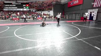 97 lbs Cons. Semi - Colt Nachreiner, Sarbacker Wrestling Academy vs Jayce Leclaire, De Pere Youth Wrestling