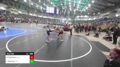 145 lbs Round Of 16 - Kopus Coleman, Roosevelt Mustangs vs Luca Petrino, Fort Morgan Wrestling Club