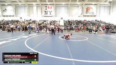 59 lbs Champ. Round 1 - Keegan Weldner, Whitney Point Youth Wrestling Club vs Jai`kiah Drisdom, Purple Eagles Wrestling Academy