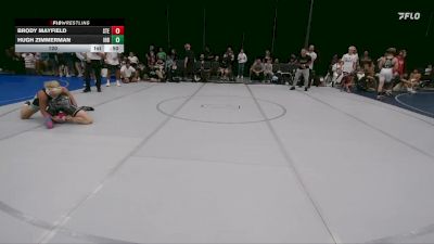 120 lbs Round 2 (6 Team) - Hugh Zimmerman, Iron Horse Blue vs Brody Mayfield, Steller Trained Embo