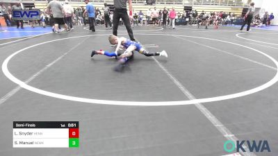 46 lbs Semifinal - Logan Snyder, Hennessey Takedown Club vs Stetson Manuel, Newkirk Takedown Club