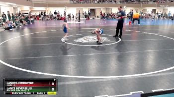 45 lbs Semis & 1st Wrestleback (8 Team) - Lanora Citrowske, Canby vs Lance Beversluis, NYM (New York Mills)