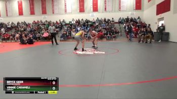 132 lbs Quarterfinal - Vinnie Carameli, Copley vs Bryce Geer, Canton South