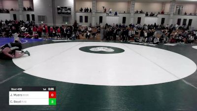 138 lbs Consi Of 16 #2 - Jackson Myers, Bristol County/Dighton Rehoboth vs Caydon Boyd, Plymouth South