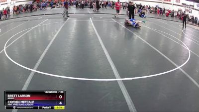 120 lbs Round 1 - Brett Larson, Brady vs Cayden Metcalf, MWC Wrestling Academy