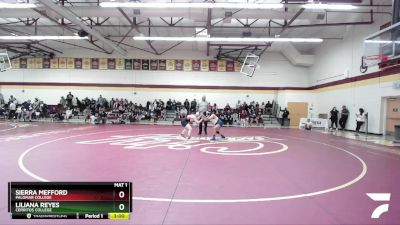 160 lbs Quarterfinal - Sierra Mefford, Palomar College vs Liliana Reyes, Cerritos College