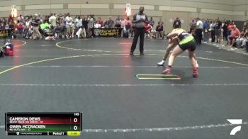 145 lbs Round 5 (6 Team) - Owen McCracken, MO Outlaws vs Cameron Dews, Beast Mode WA Green