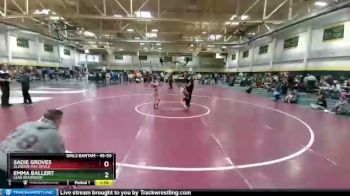 45-50 lbs Quarterfinal - Sadie Groves, Glendive Mat Devils vs Emma Ballert, Lead Deadwood