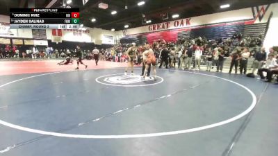 150 lbs Champ. Round 2 - Dominic Ruiz, Riverside Poly vs Jayden Salinas, Foothill (Santa Ana)