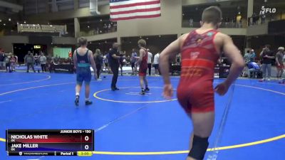 150 lbs Quarterfinal - Nicholas White, OK vs Jake Miller, OK