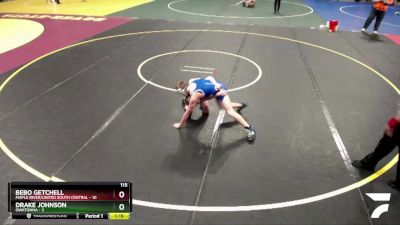 115 lbs Semis & 1st Wrestleback (8 Team) - Bebo Getchell, Maple River/United South Central vs Drake Johnson, Owatonna