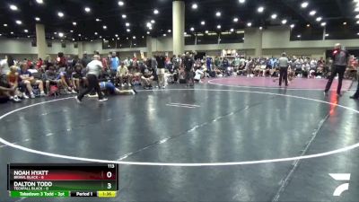 113 lbs Round 3 (6 Team) - Noah Hyatt, BRAWL Black vs Dalton Todd, Techfall Black