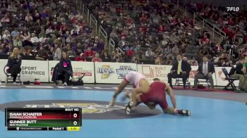 126 lbs Semifinal - Gunner Butt, New Palestine vs Isaiah Schaefer, Evansville Mater Dei