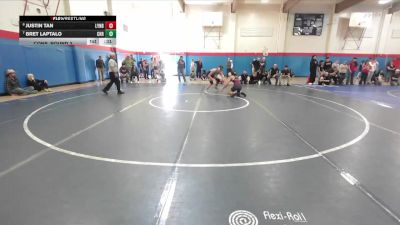 Boys 132 lbs Cons. Round 3 - Bret Laptalo, Christopher Boys vs Justin Tan, Lynbrook&nbsp;Boys