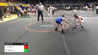 60 lbs Round Of 32 - Jase Indof, Belle Vernon vs Brennan Young, Harbor Creek