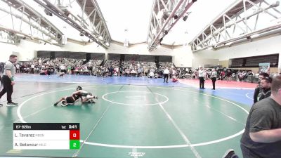 67-B2 lbs Consolation - Liam Tavarez, North Bergen vs Alexander Betancur, Milo Wrestling Club