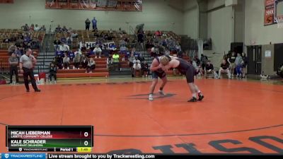 285 lbs Semifinal - Kale Schrader, Northeast Oklahoma vs Micah Lieberman, Labette Community College