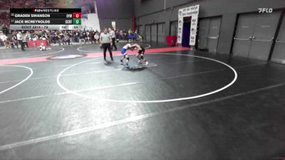 79 lbs Cons. Round 5 - Graden Swanson, Omro Youth Wrestling vs Jace McReynolds, Mineral Point Wrestling Club