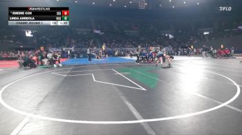 6A/5A Girls 115 Champ. Round 1 - Emerie Cox, Crook County Girls vs Linda Arreola, Hillsboro Girls