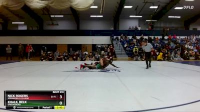 197 lbs Semifinal - Nick Rogers, Springfield College vs Khalil Belk, Greensboro