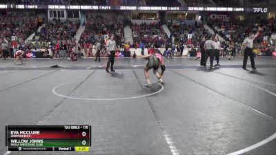 115 lbs Quarterfinal - Eva McClure, Independence vs Willow Johns, Paola Wrestling Club