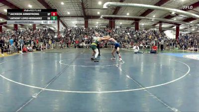 132 lbs Quarterfinal - Anthony Lopez-Hernandez, Battle Mountain vs Jackson Armstrong, White Pine