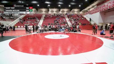 HS 130 lbs Cons. Round 4 - Zakaria McClain, SHAWNEE vs Daisy Yost, YUKON