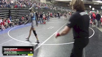 113 lbs Quarterfinals (8 Team) - Jocelyn Thoms, South Dakota Lightning vs Paiten Einspahr, Nebraska Red