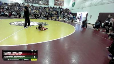 40 lbs 2nd Place Match - Santos Hernandez, Moses Lake Wrestling Club vs Benjamin Maldonado, Toppenish USA Wrestling Club