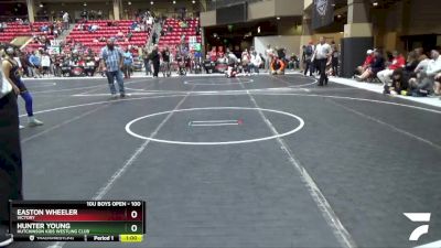 100 lbs Cons. Round 4 - Hunter Young, Hutchinson Kids Westling Club vs Easton Wheeler, Victory
