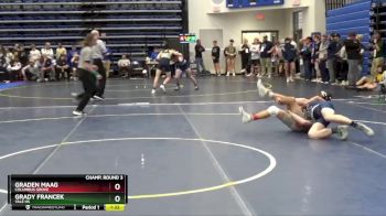 126 lbs Champ. Round 3 - Grady Francek, Yale HS vs Graden Maag, COLUMBUS GROVE