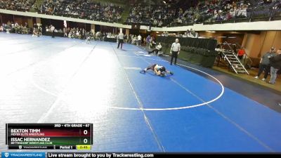 67 lbs Cons. Round 4 - Bexton Timm, Moyer Elite Wrestling vs Issac Hernandez, Bettendorf Wrestling Club