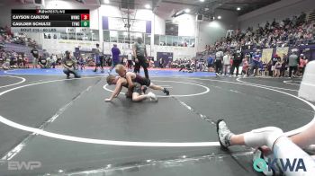 60 lbs Quarterfinal - Cayson Carlton, Warhorse Wrestling Club vs Caulder Schultz, Team Tulsa Wrestling Club