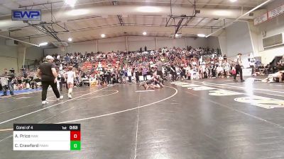 88 lbs Consi Of 4 - Addison Price, RAW vs Cayden Crawford, Pawhuska Elks Takedown