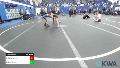 52 lbs Consolation - Lynx Lehman, Lexington Wrestling Club vs Caleb Boyd, Harrah Little League Wrestling