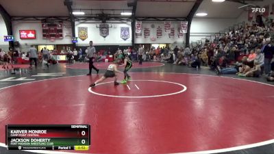 Semifinal - Karver Monroe, Camp Point Central vs Jackson Doherty, Fort Madison Wrestling Club