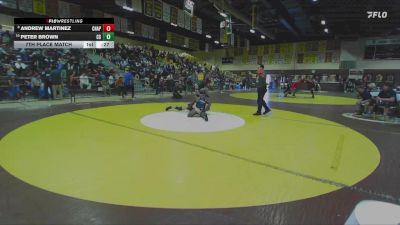 157 lbs 7th Place Match - Andrew Martinez, Chapparal vs Peter Brown, Canyon Springs