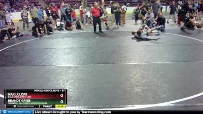 97 lbs Cons. Round 3 - Brandt Grieb, Mountain Grapplers Wrestling Club vs Max Lulofs, Bald Eagle Wrestling